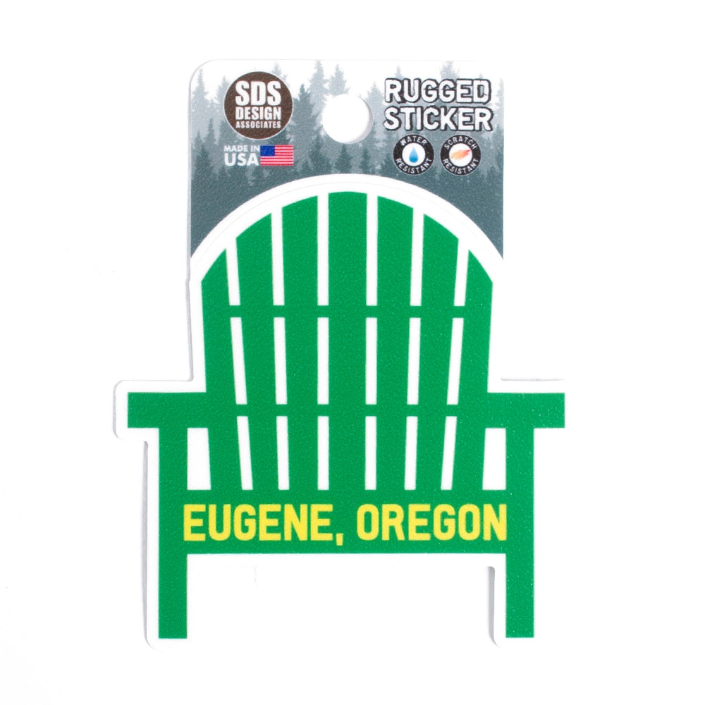 Eugene, Green, Stickers, Home & Auto, 3.5", SDS Design, Lawn Chair design, 759406